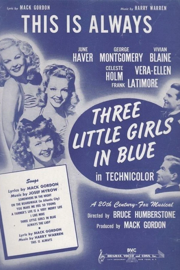 Three Little Girls in Blue Poster